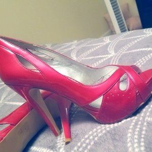 Pink Open Toe Sandal Heels